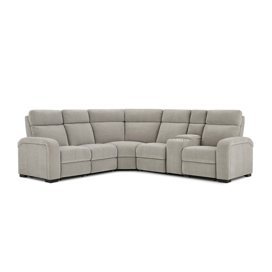 Comfort Supreme Power Recliner Sectional Sofa with Power Headrests, Drop Down Table, Reading Lights, AC Outlets and USB Charging Ports