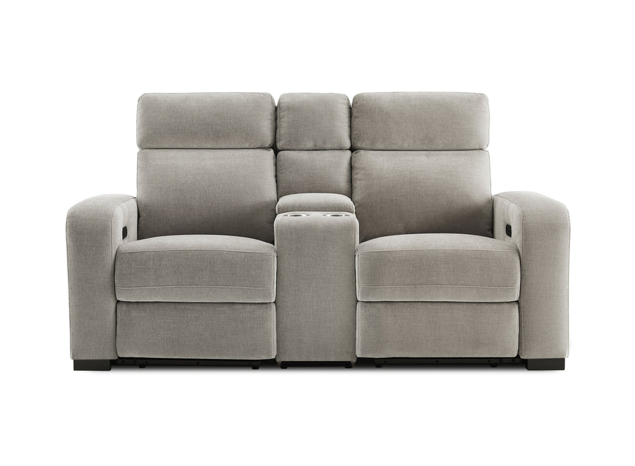 Comfort Supreme Power Recliner Loveseat Sofa with Power Headrests, Center Armrest, Console Storage, AC Outlets and USB Charging Ports