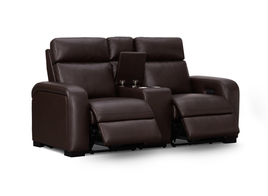 Comfort Supreme Power Recliner Loveseat Sofa with Power Headrests, Drop Down Table, Reading Lights, AC Outlets and USB Charging Ports