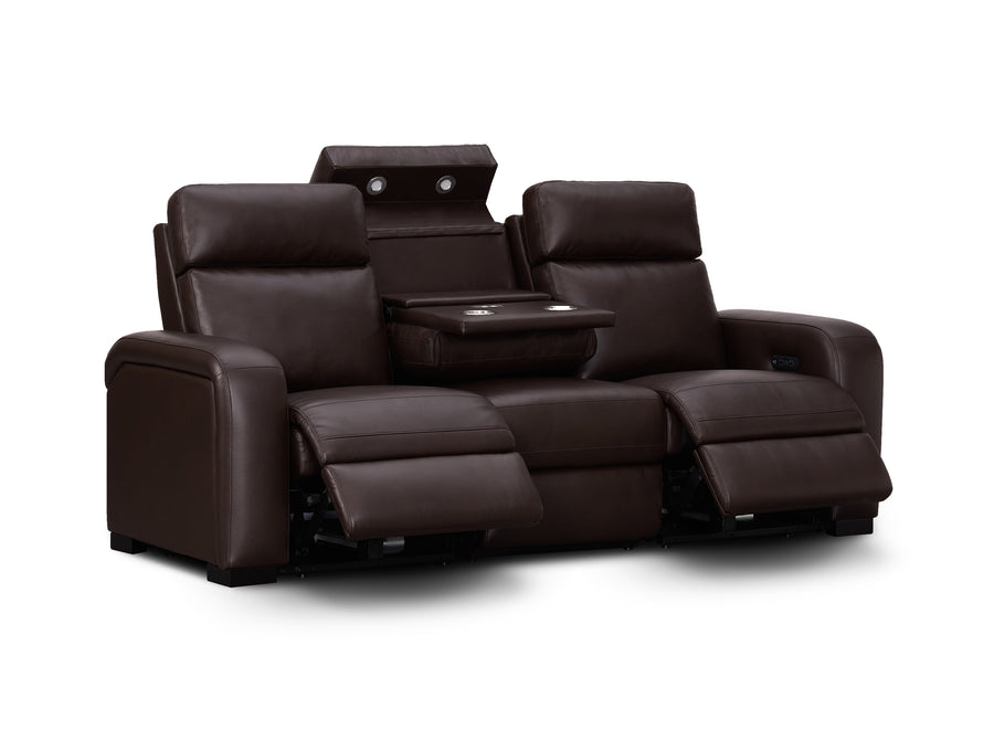 Comfort Supreme Power Recliner Sofa with Power Headrests, Drop Down Table, Reading Lights, AC Outlets and USB Charging Ports