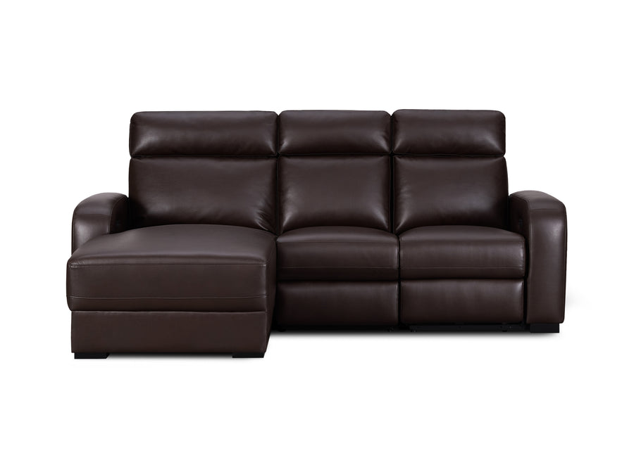 Comfort Supreme Power Recliner Chaise Sectional Sofa with Power Headrests, Drop Down Table, Reading Lights, AC Outlets and USB Charging Ports