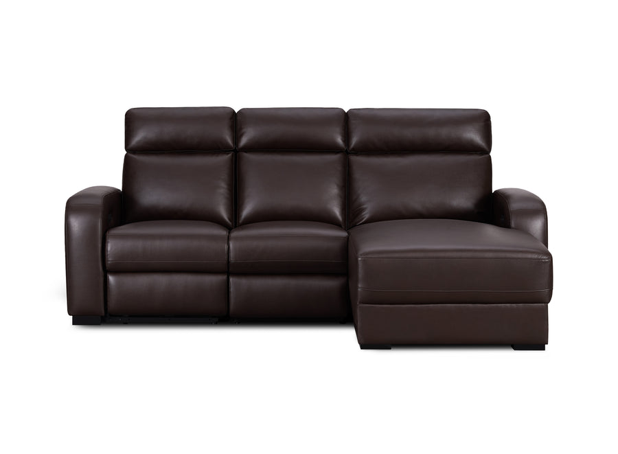 Comfort Supreme Power Recliner Chaise Sectional Sofa with Power Headrests, Drop Down Table, Reading Lights, AC Outlets and USB Charging Ports