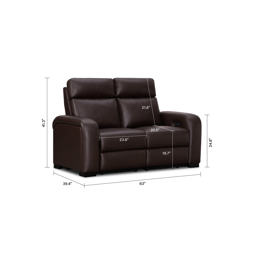 Comfort Supreme Power Recliner Loveseat Sofa with Power Headrests, Drop Down Table, Reading Lights, AC Outlets and USB Charging Ports