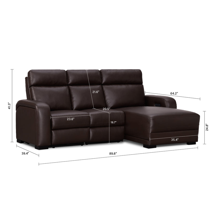 Comfort Supreme Power Recliner Chaise with Power Headrests, Drop Down Table, Reading Lights, AC Outlets and USB Charging Ports