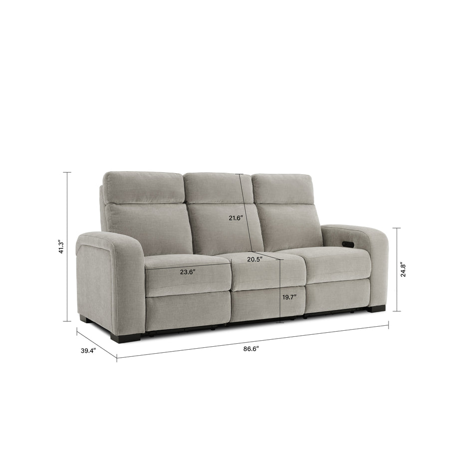 Comfort Supreme Power Recliner Sofa with Power Headrests, Drop Down Table, Reading Lights, AC Outlets and USB Charging Ports