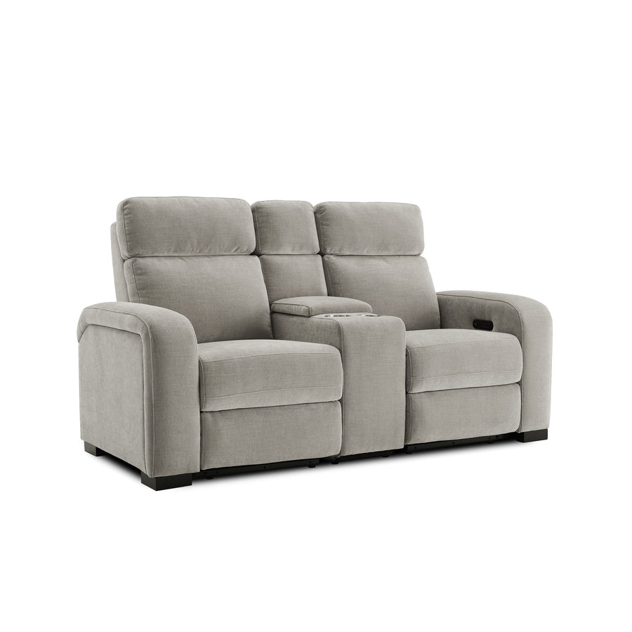 Comfort Supreme Power Recliner Loveseat Sofa with Power Headrests, Center Armrest, Console Storage, AC Outlets and USB Charging Ports