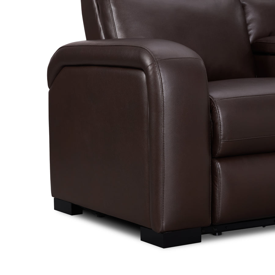 Comfort Supreme Power Recliner Loveseat Sofa with Power Headrests, Drop Down Table, Reading Lights, AC Outlets and USB Charging Ports