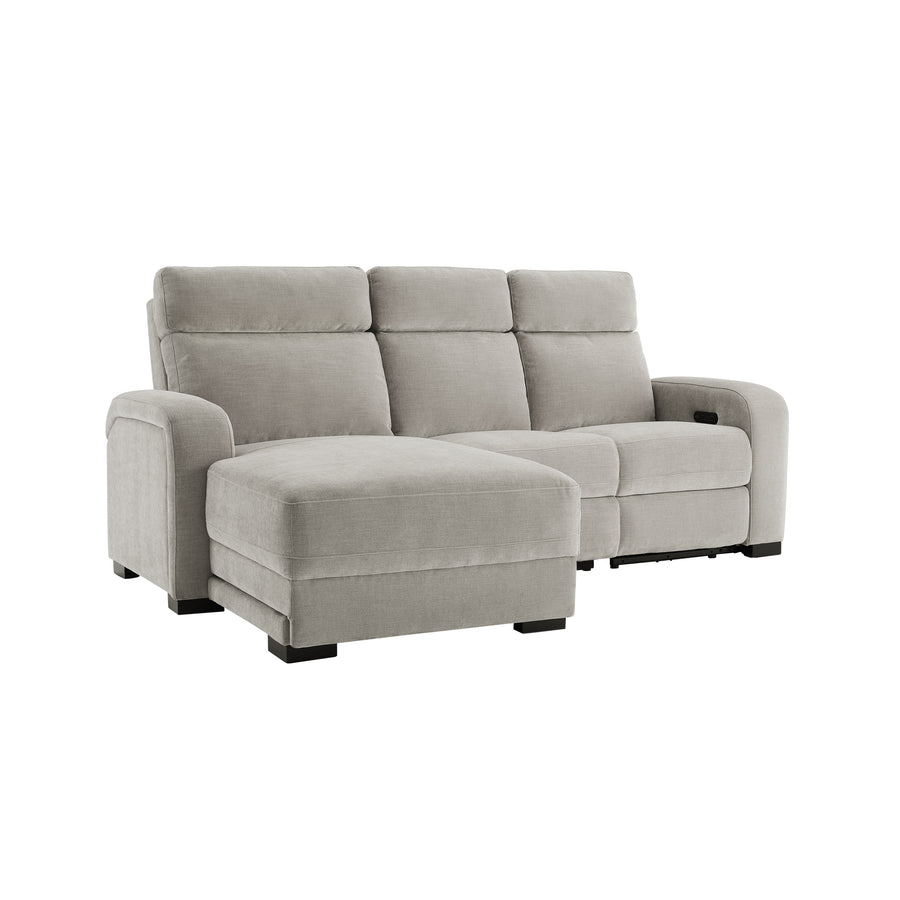 Comfort Supreme Power Recliner Chaise Sectional Sofa with Power Headrests, Drop Down Table, Reading Lights, AC Outlets and USB Charging Ports