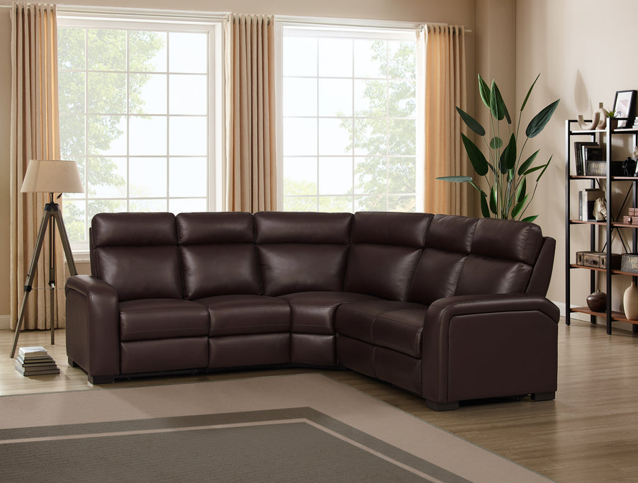 Comfort Supreme Power Recliner Sectional Sofa with Power Headrests, Drop Down Table, Reading Lights, AC Outlets and USB Charging Ports