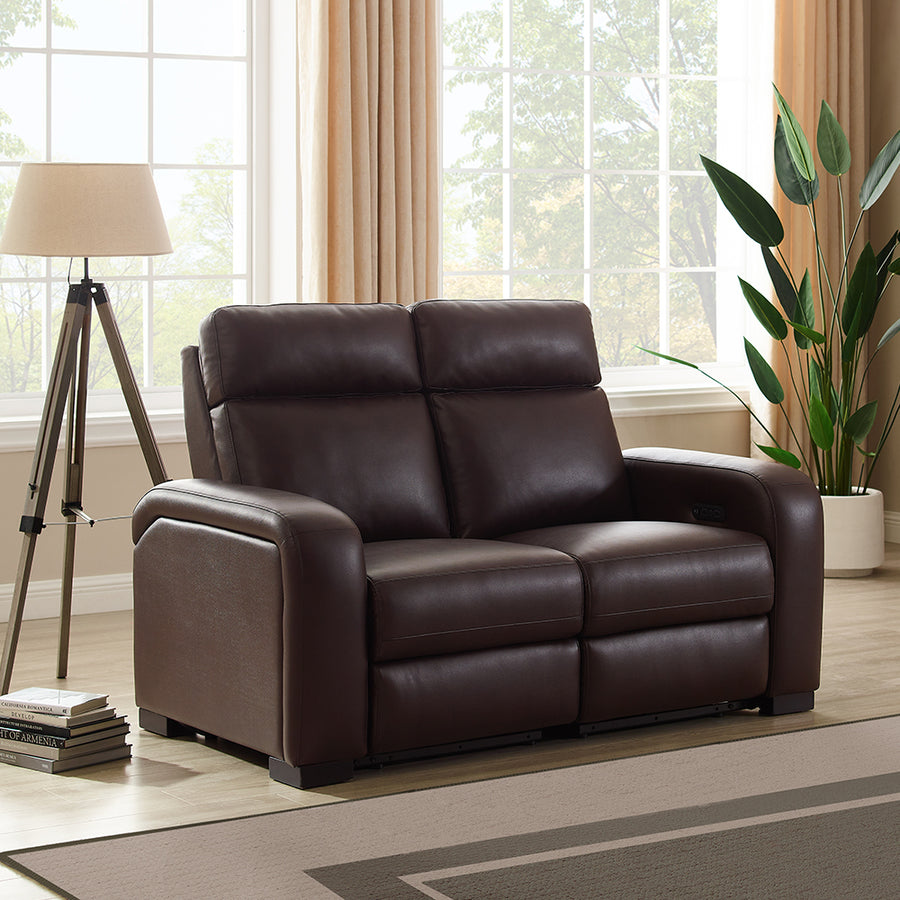 Comfort Supreme Power Recliner Loveseat Sofa with Power Headrests, Drop Down Table, Reading Lights, AC Outlets and USB Charging Ports