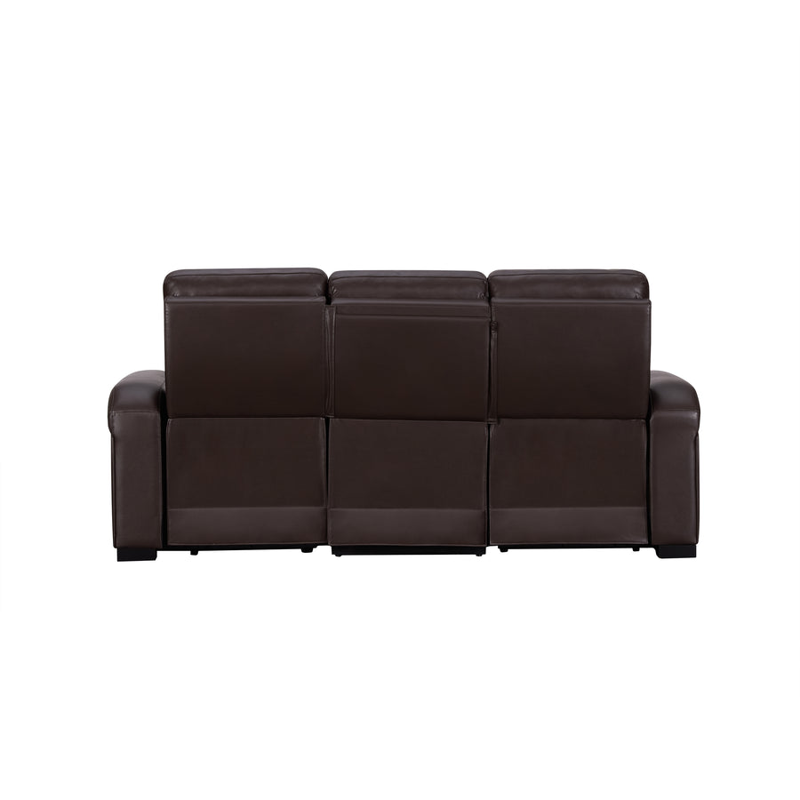 Power Reclining Sofa with Left Arm Chaise, Drop-Down Table, Reading Lights and USB Ports | Leather Alternative