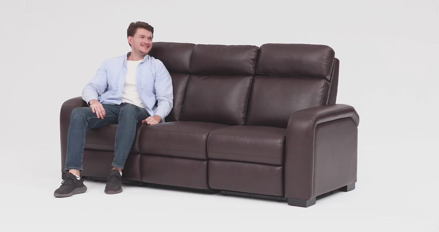 Power Reclining Sofa with Drop-Down Table, Reading Lights, Cup Holders and USB Ports | Leather Alternative